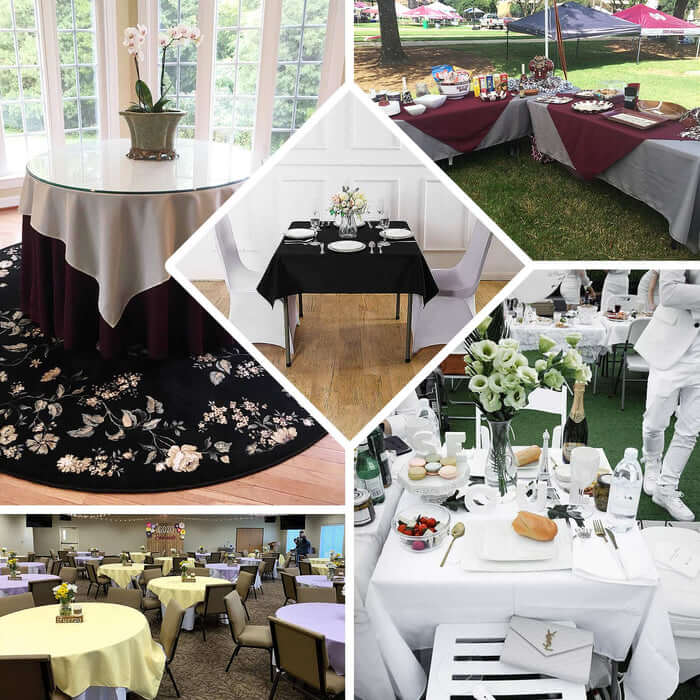 Premium Polyester 70"x70" Table Overlay Square Tablecloth Red 220GSM Wrinkle-Resistant Table Cover