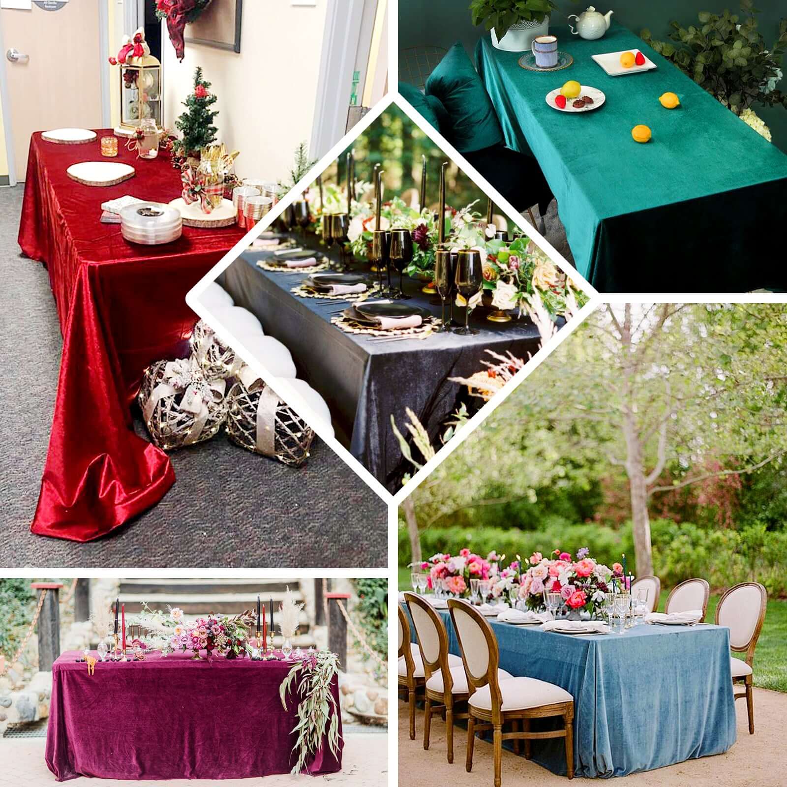 Premium Crushed Velvet 90"x132" Rectangle Tablecloth Sage Green - Reusable Soft & Seamless Table Cover