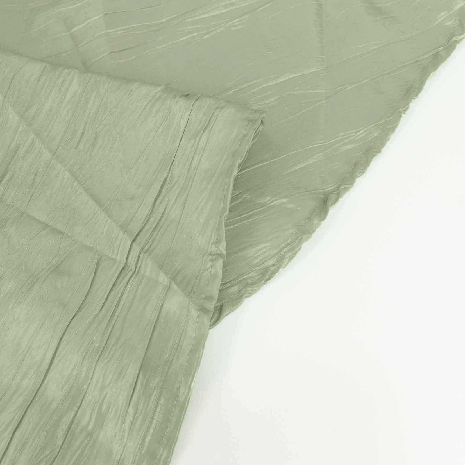 Taffeta 90"x90" Table Overlay Square Tablecloth Sage Green - Accordion Crinkle Table Cover
