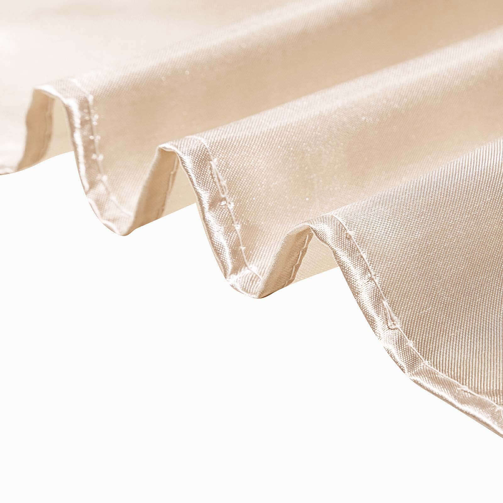 Satin Rectangular 90"x156" Tablecloth Beige - Seamless Table Cover