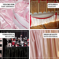 Satin 17ft Table Skirt White - Exquisite Pleated Wedding Table Decor