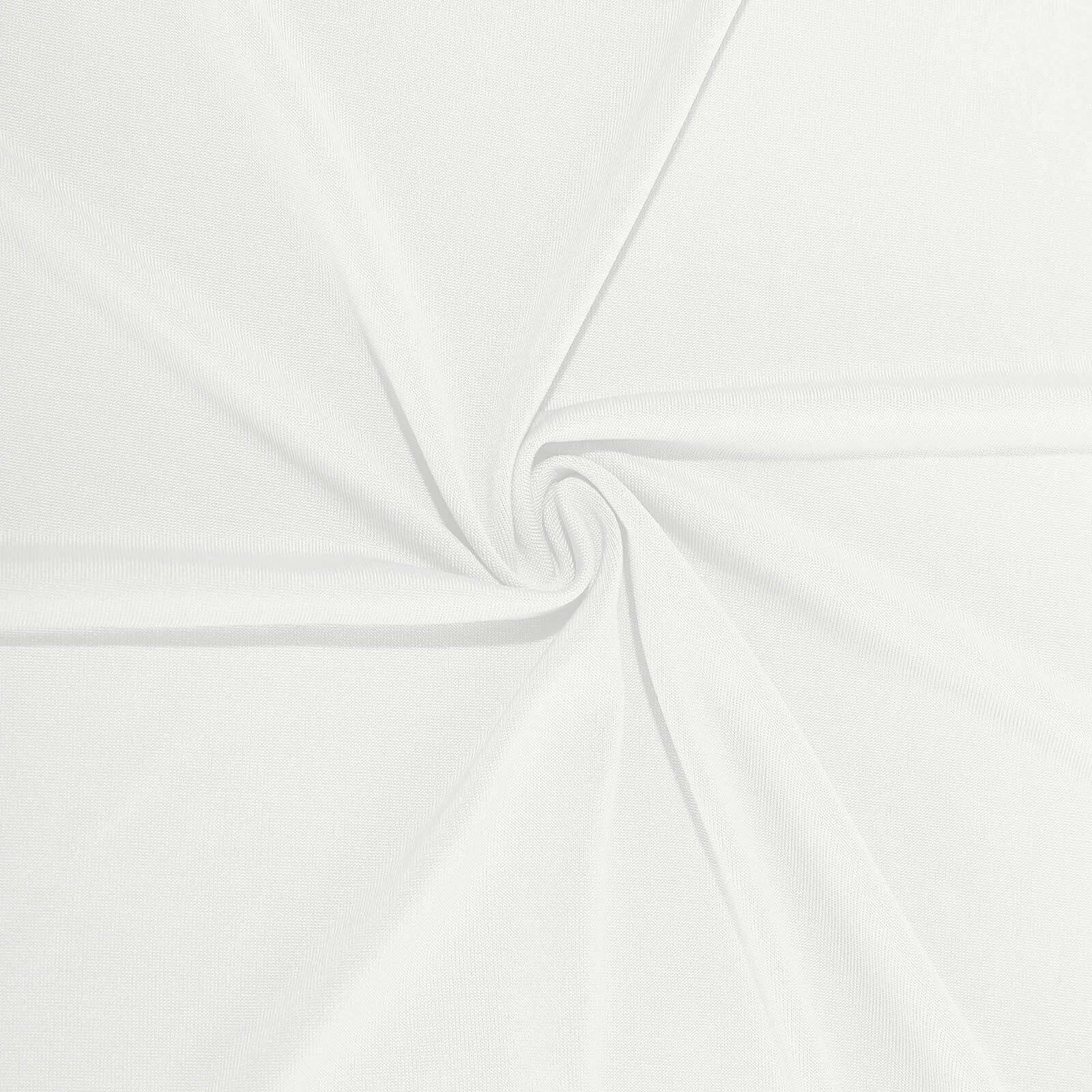 Stretch Spandex 6ft Rectangle Tablecloth Ivory - Durable Form-Fitting Table Cover