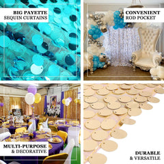 8ftx8ft Turquoise Big Payette Sequin Event Curtain Drapes, Backdrop Event Panel