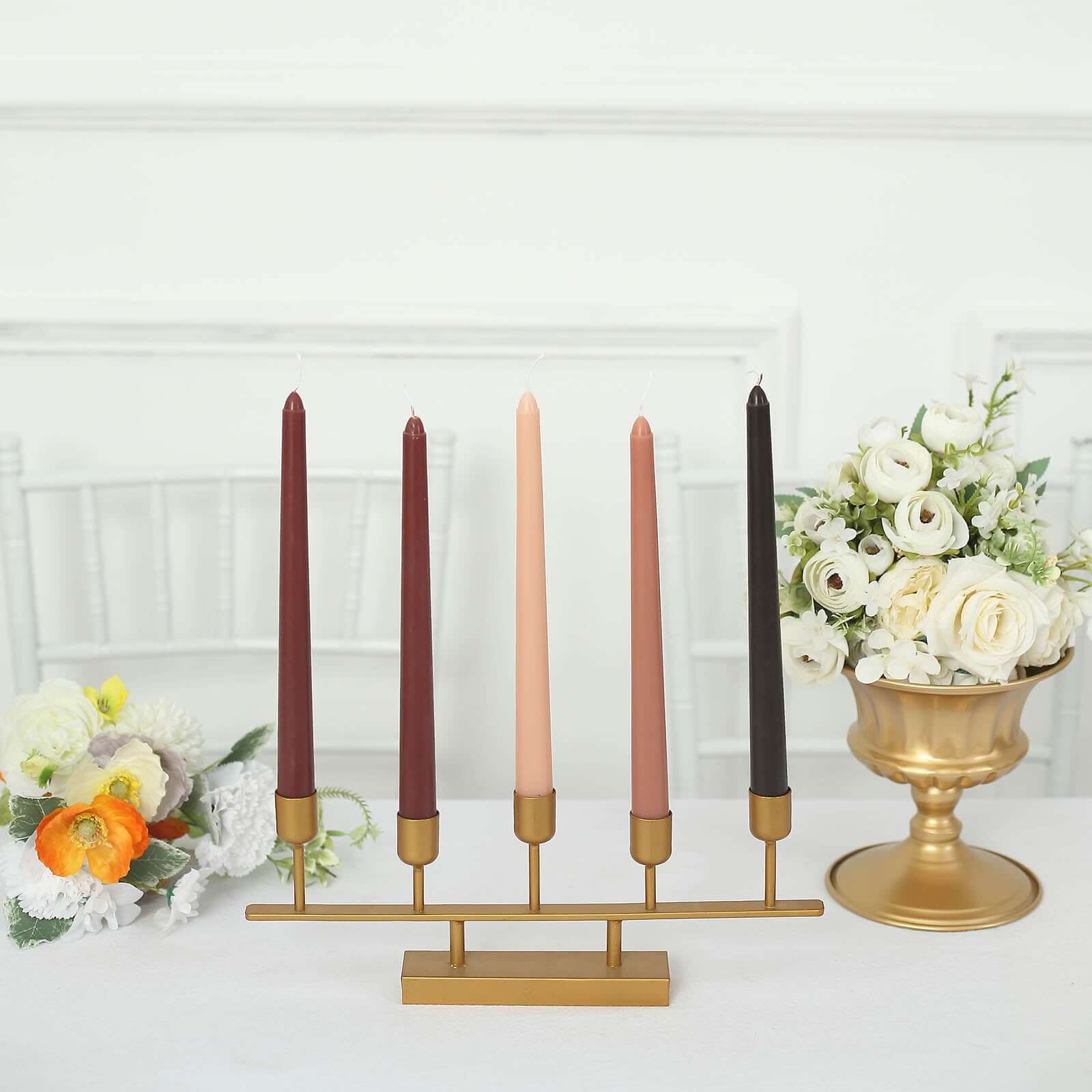 12-Pack Taper Candles Premium Wax Design Mixed Natural - Unscented Candles for Sophisticated Decor 10"