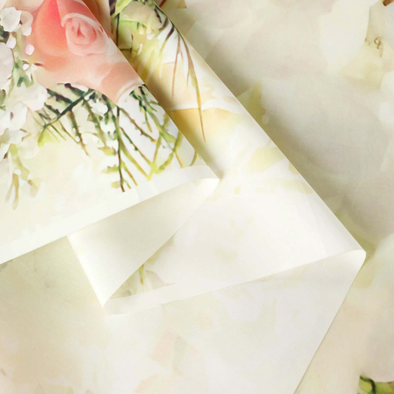 8ftx8ft White Rose and Flowers Floral Print Vinyl Photography Backdrop