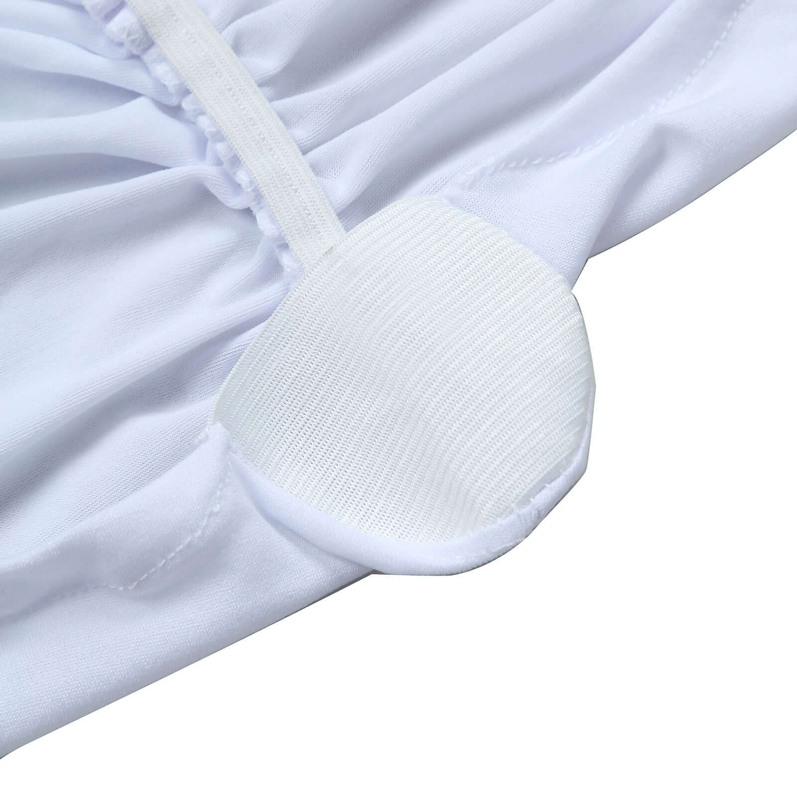 Heavy Duty Spandex 32" Fitted Round Cocktail Table Cover White Ruched Pleated - Durable Stretch Design