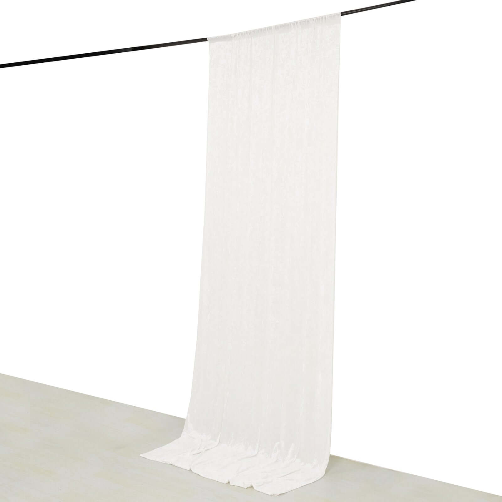 5ftx12ft White Premium Smooth Velvet Event Curtain Drapes, Privacy Backdrop Event Panel with Rod Pocket