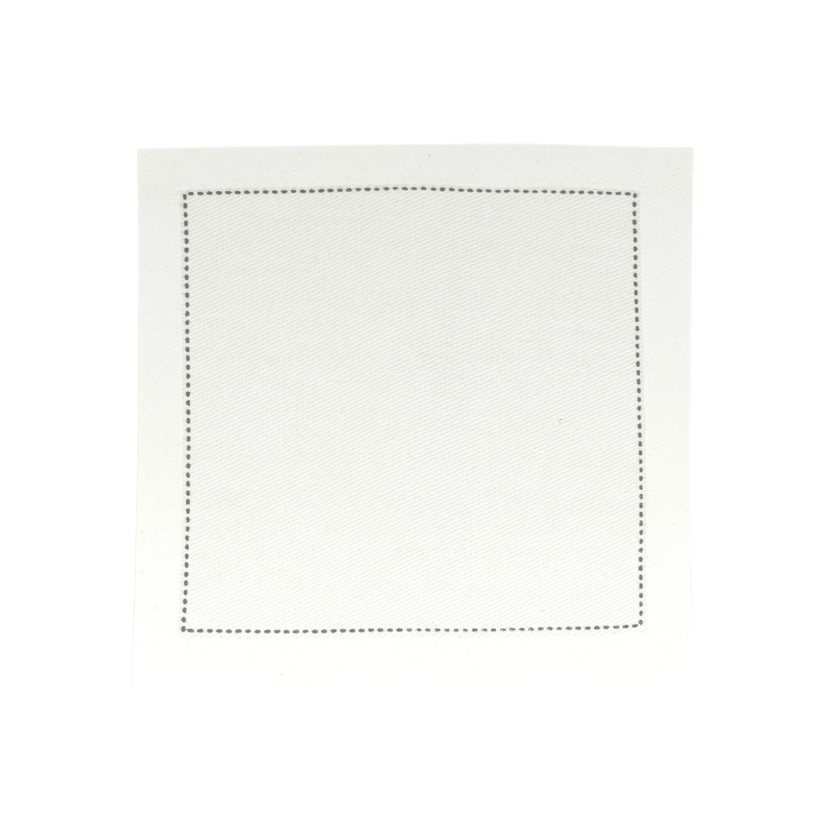 50-Pack Cotton Cocktail Napkins with Black Hemstitched Border White - Disposable 4.5"x4.5" Napkins for Events