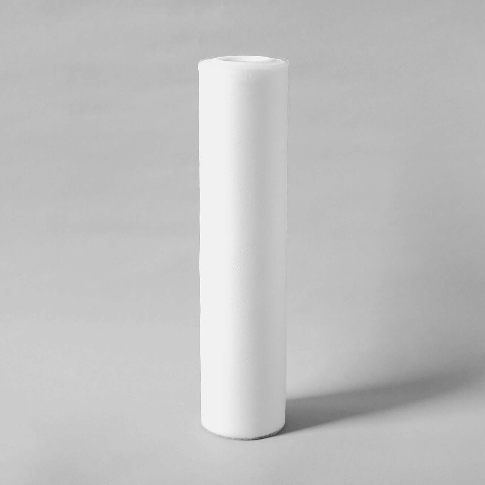 18"x100 Yards White Tulle Fabric Bolt, Sheer Fabric Spool Roll For Crafts