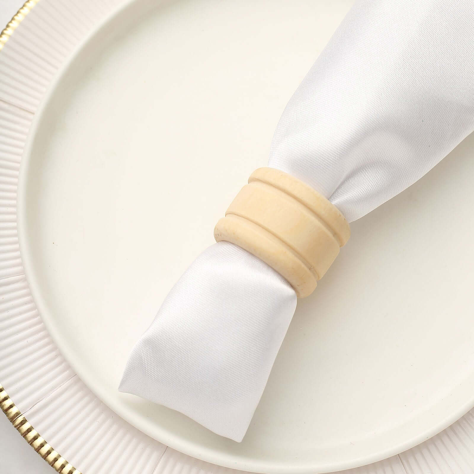 4 Pack Eco Friendly Natural Wooden Napkin Holder Rings, Disposable
