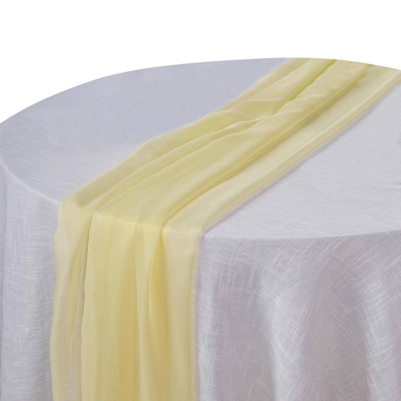 Premium Chiffon 6ft Table Runner Yellow - Flowy & Lightweight Table Decor