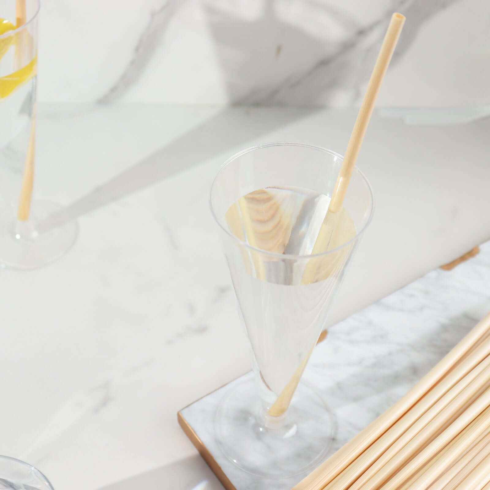 100-Pack Compostable Straws Plant Based 100% Plastic Free - Sustainable Biodegradable Wheat Straws 9"