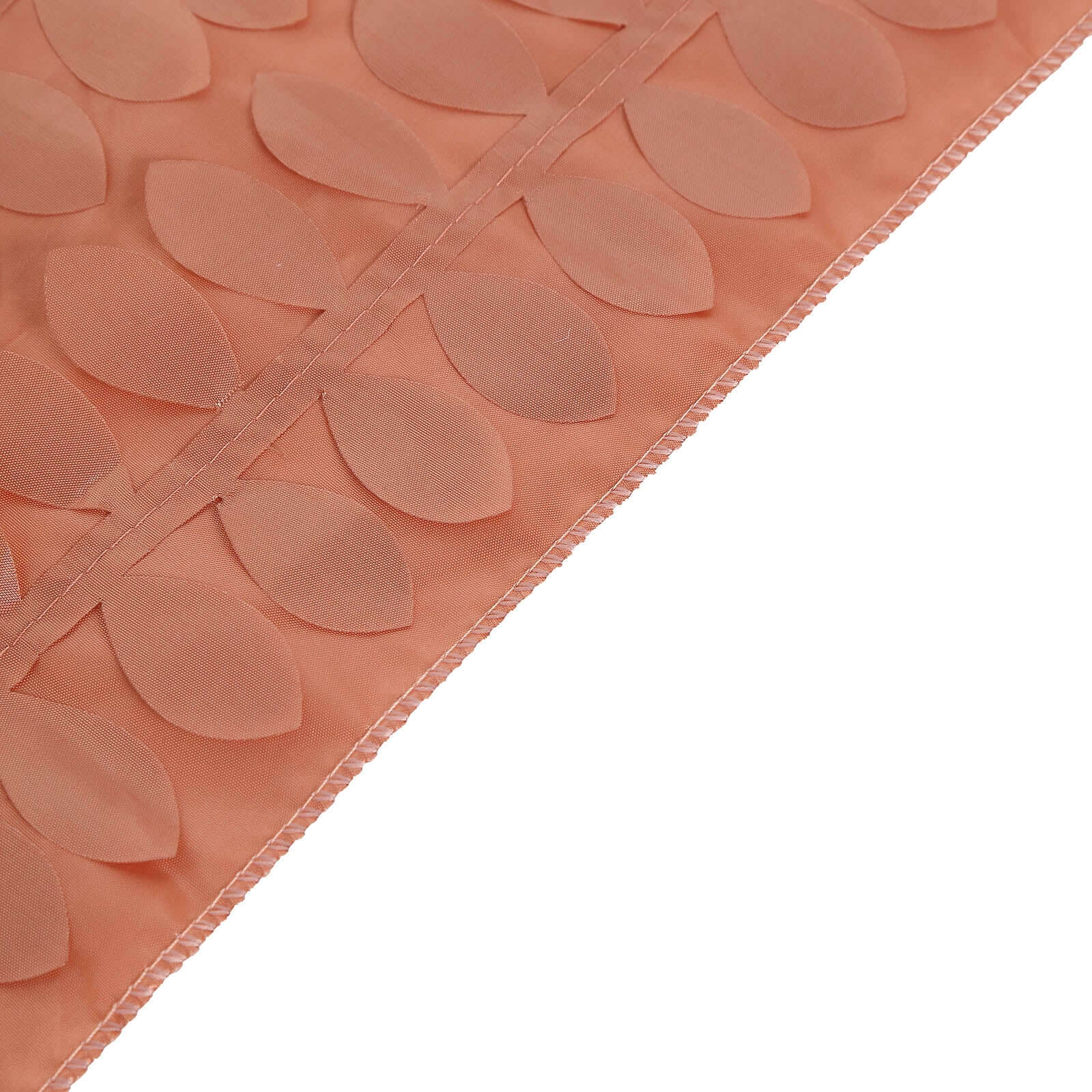 Taffeta 72"x72" Table Overlay Square Tablecloth Terracotta (Rust) - 3D Leaf Petal Table Cover