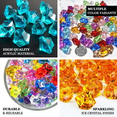 300 Pcs Acrylic Ice Bead Vase Fillers Large Ocean Blue - Stylish DIY Craft Crystals for Event Decor & Wedding Tables