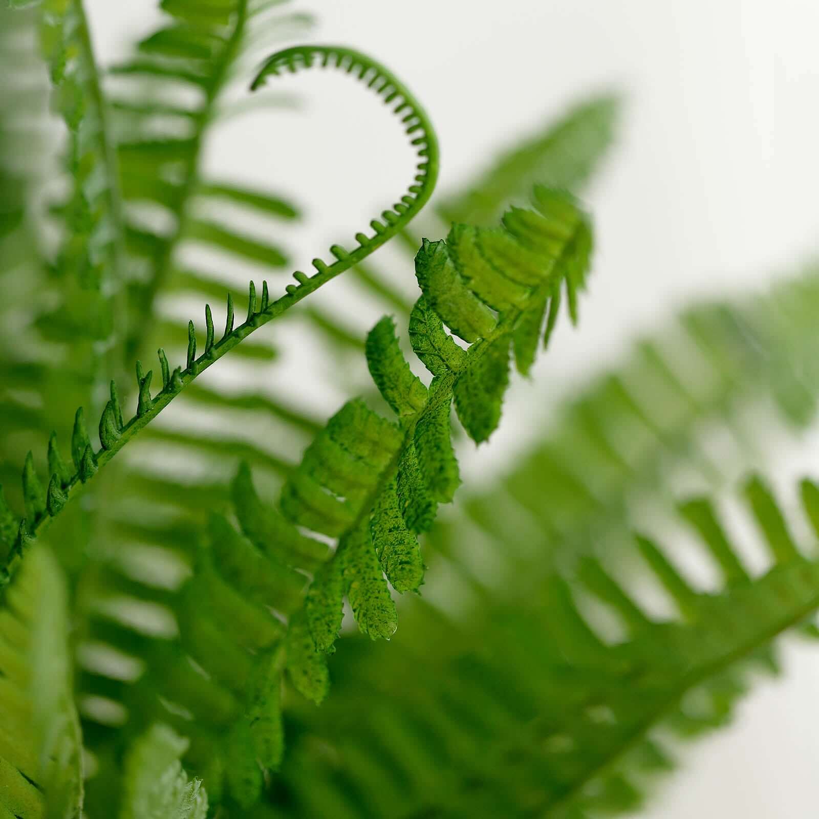 2 Stems 18" Green Artificial Boston Fern Leaf Plant Indoor Faux Spray