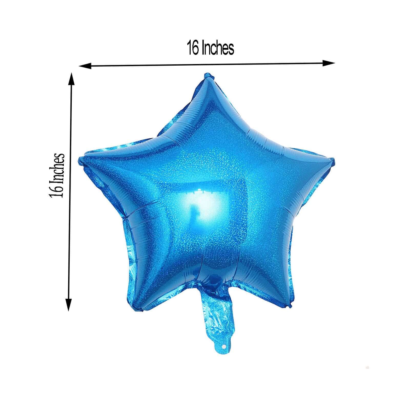 2 Pack 16" 4D Royal Blue Star Mylar Foil Helium or Air Balloons