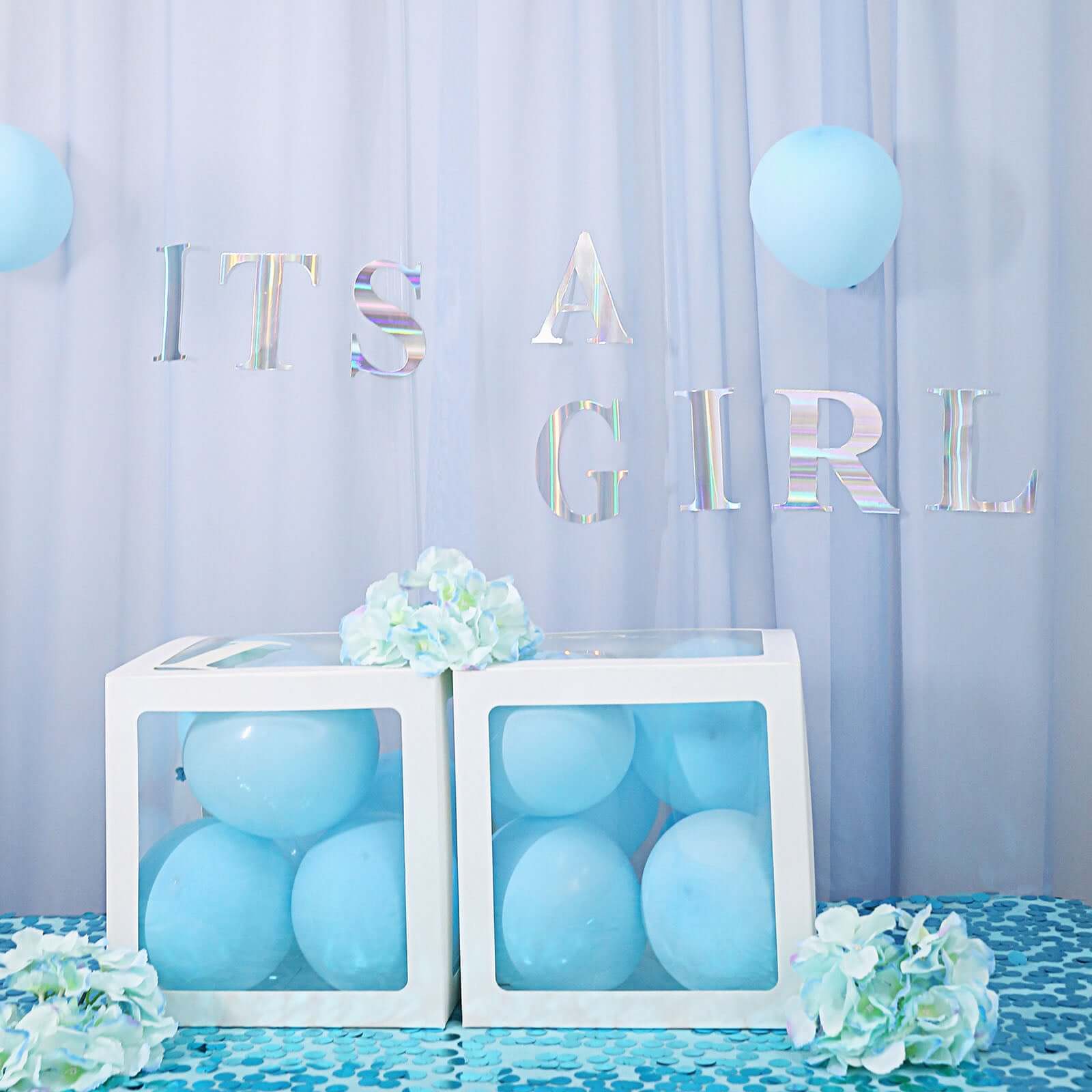 4 Pack 5" Iridescent Alphabet Stickers Banner, Customizable Stick on Letters - C