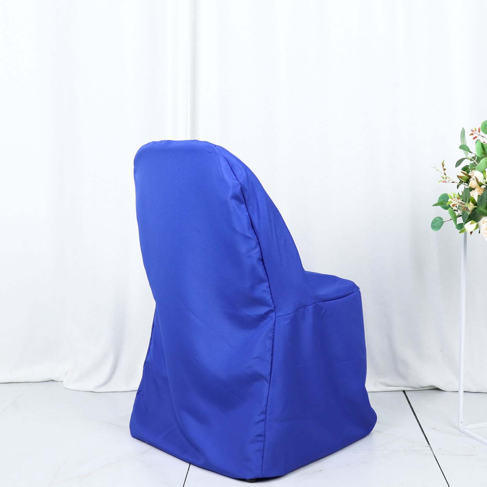 Polyester Slip On Folding Chair Covers Royal Blue - Stain-Resistant Reusable Durable Fabric