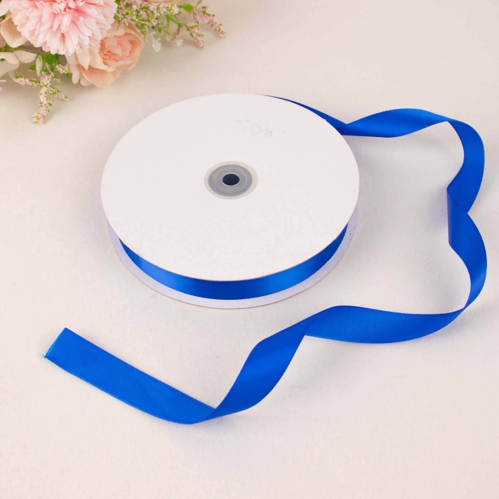 100 Yards 7 8" Royal Blue Single Face Decorative Satin Ribbon