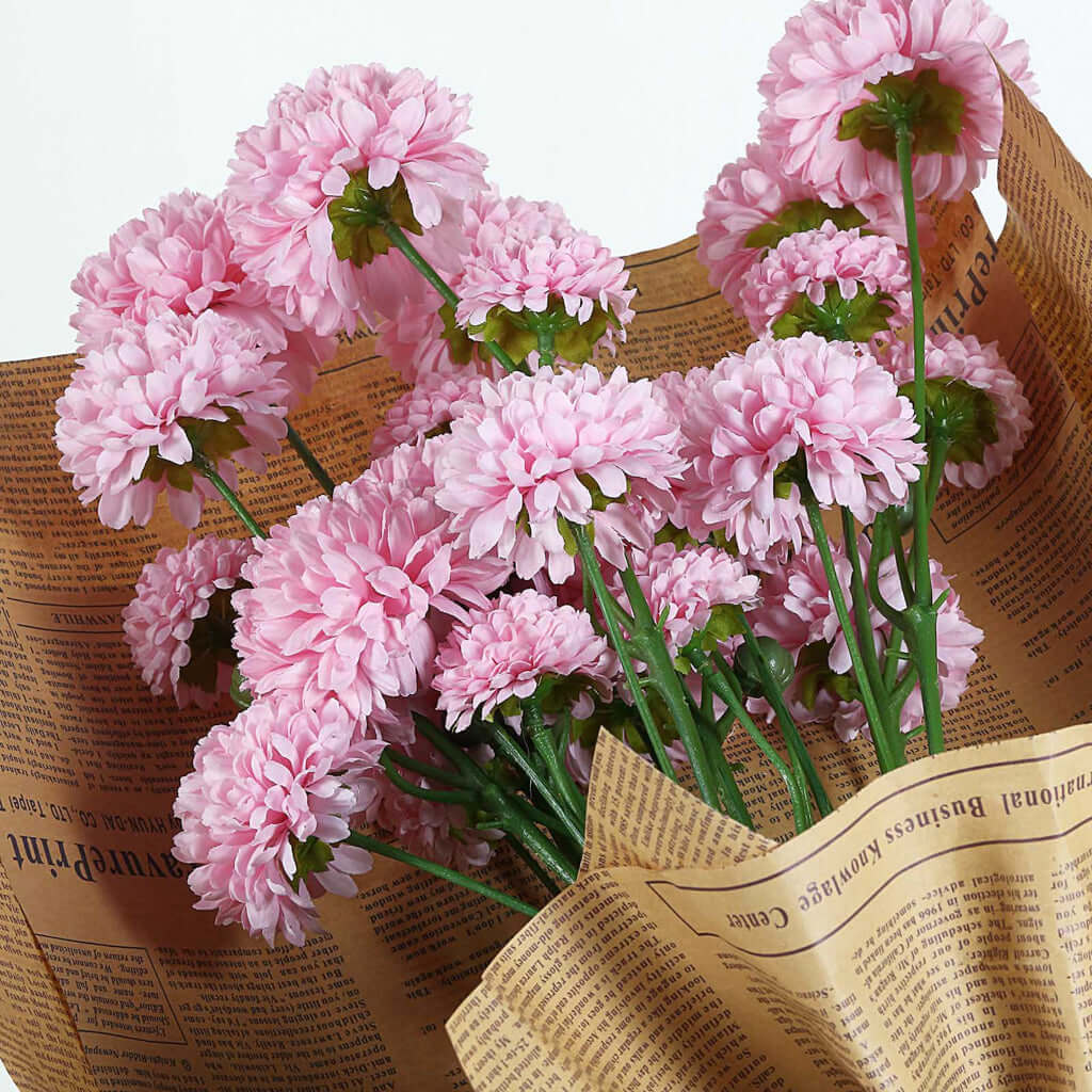 2 Bushes 33" Blush Artificial Mums Spray, Faux Chrysanthemum Flower Bouquet