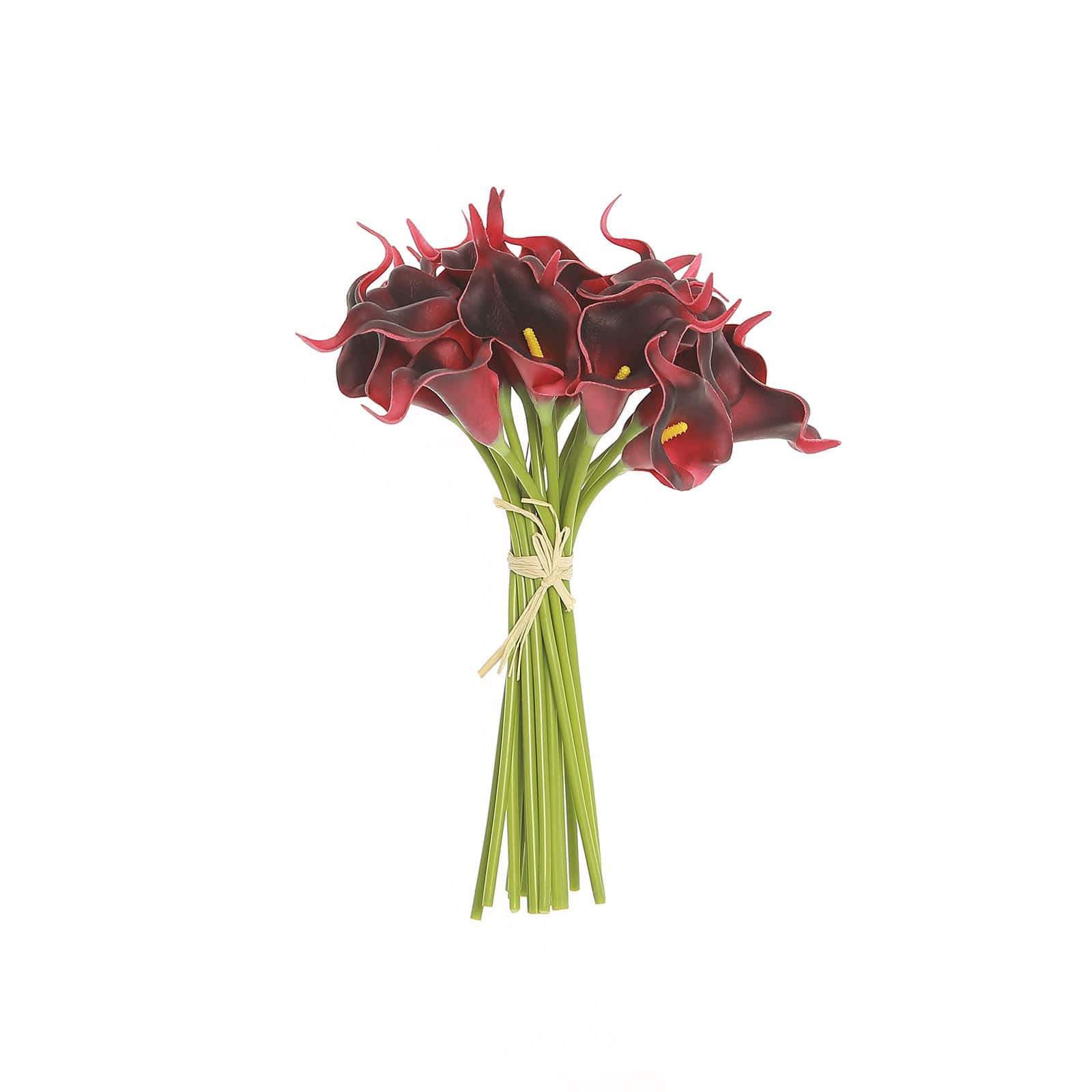 20 Stems 14" Burgundy Artificial Poly Foam Calla Lily Flowers
