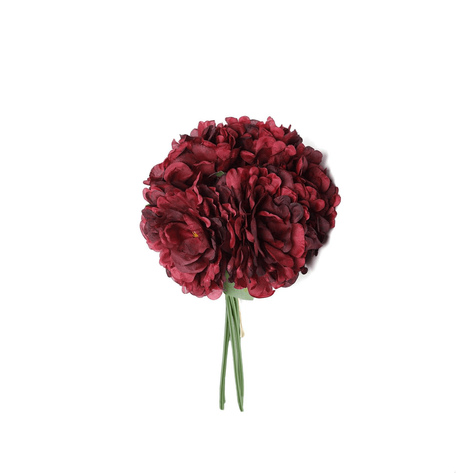 11" Burgundy Real Touch Artificial Silk Peonies Flower Bouquet