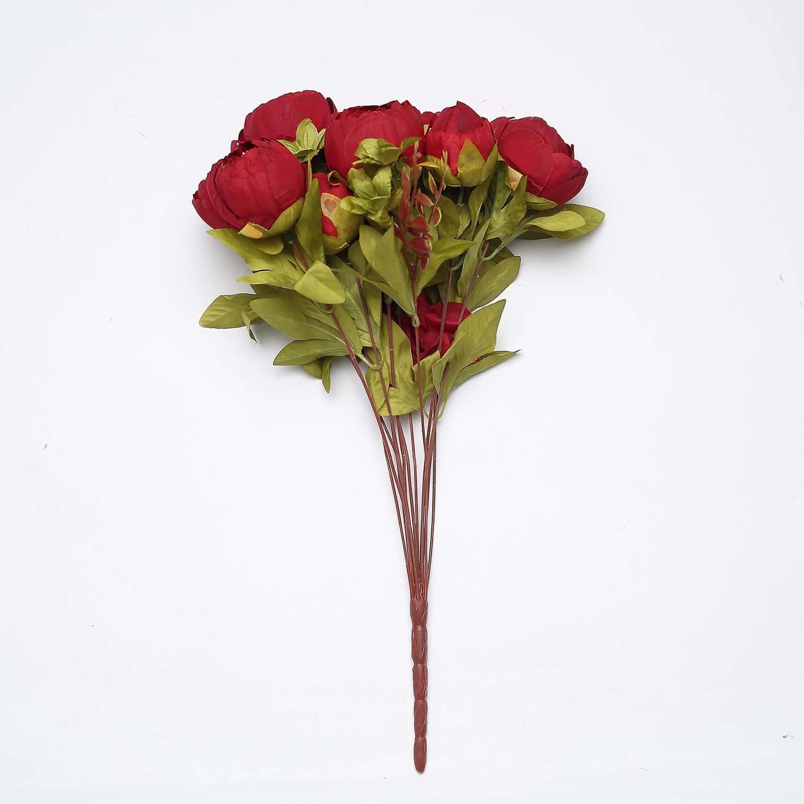 2 Pack 19" Burgundy Artificial Peony Flower Wedding Bouquets, Faux Silk Flower Arrangements