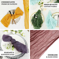 5 Pack Gauze Cheesecloth 24"x19" Napkins Silver Reusable Dinner Napkins