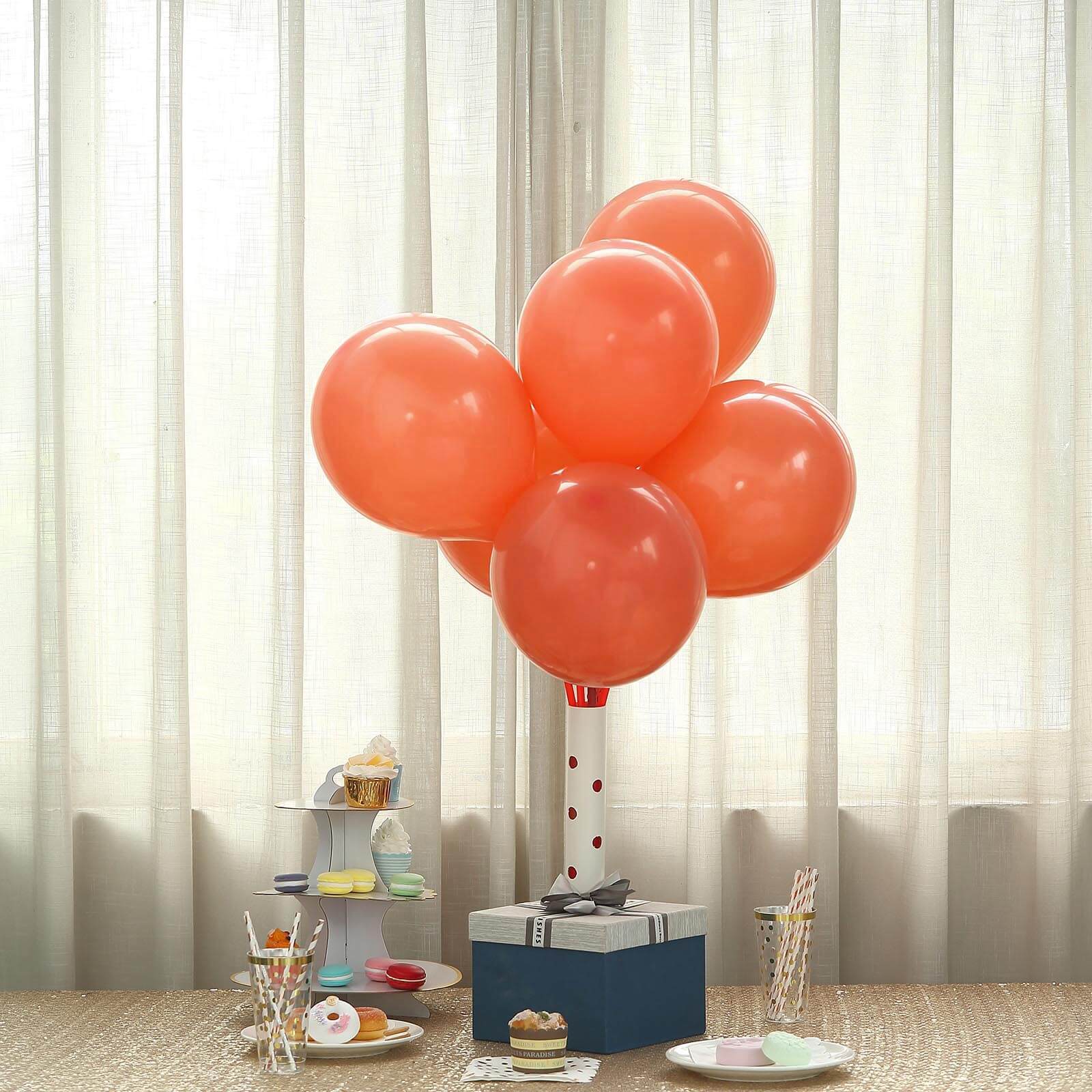 25 Pack 10" Matte Pastel Coral Helium or Air Latex Party Balloons