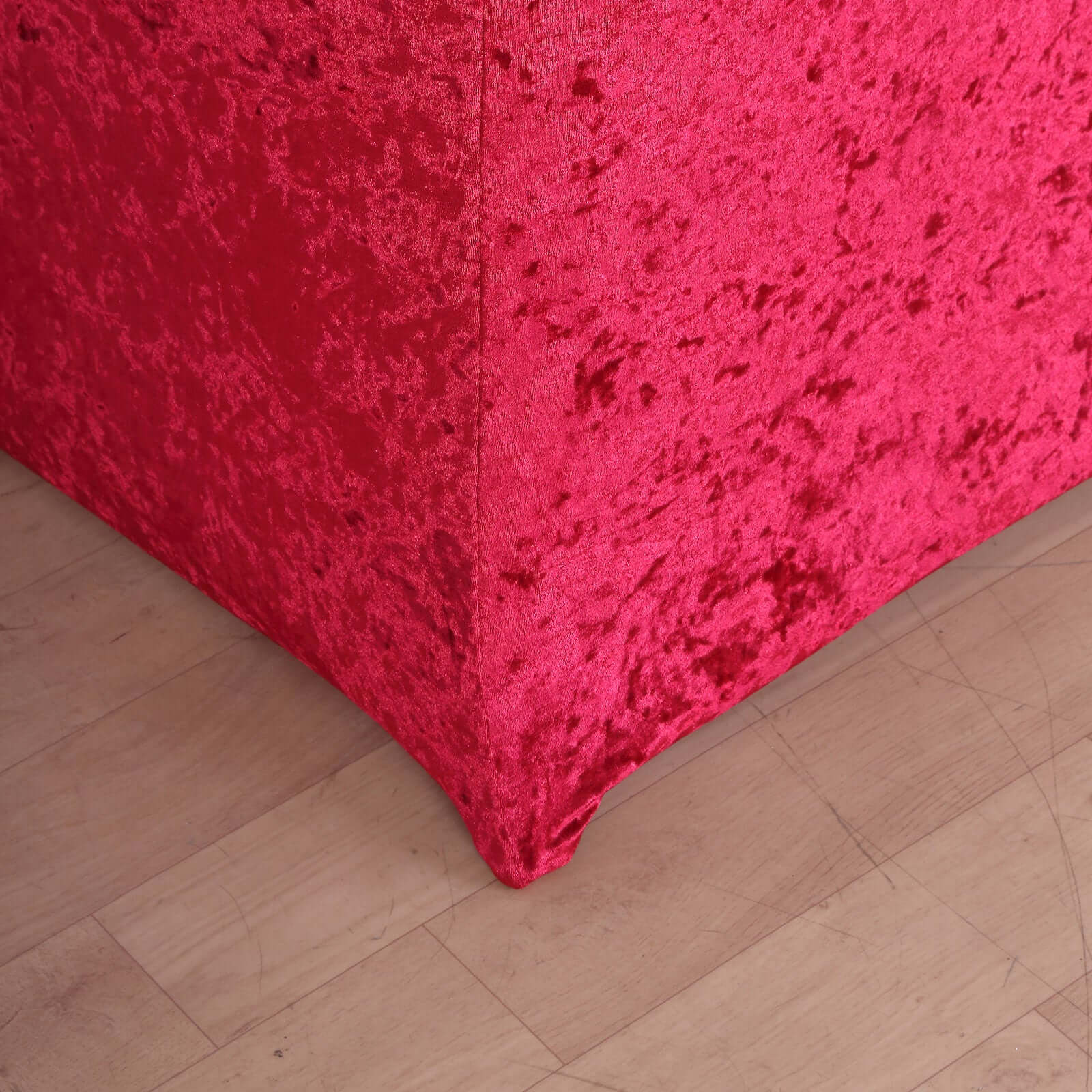 Crushed Velvet Spandex 32" Round Cocktail Table Cover Red Smooth Highboy Tablecloth