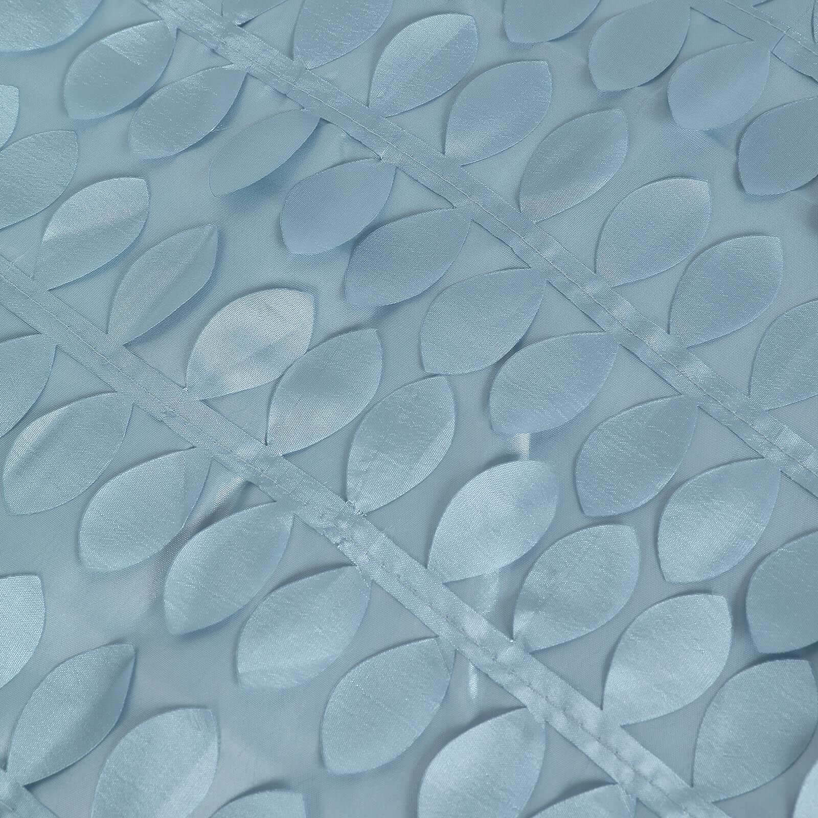 Taffeta 90"x132" Rectangle Tablecloth Dusty Blue | 3D Leaf Petal Design Seamless Table Cover