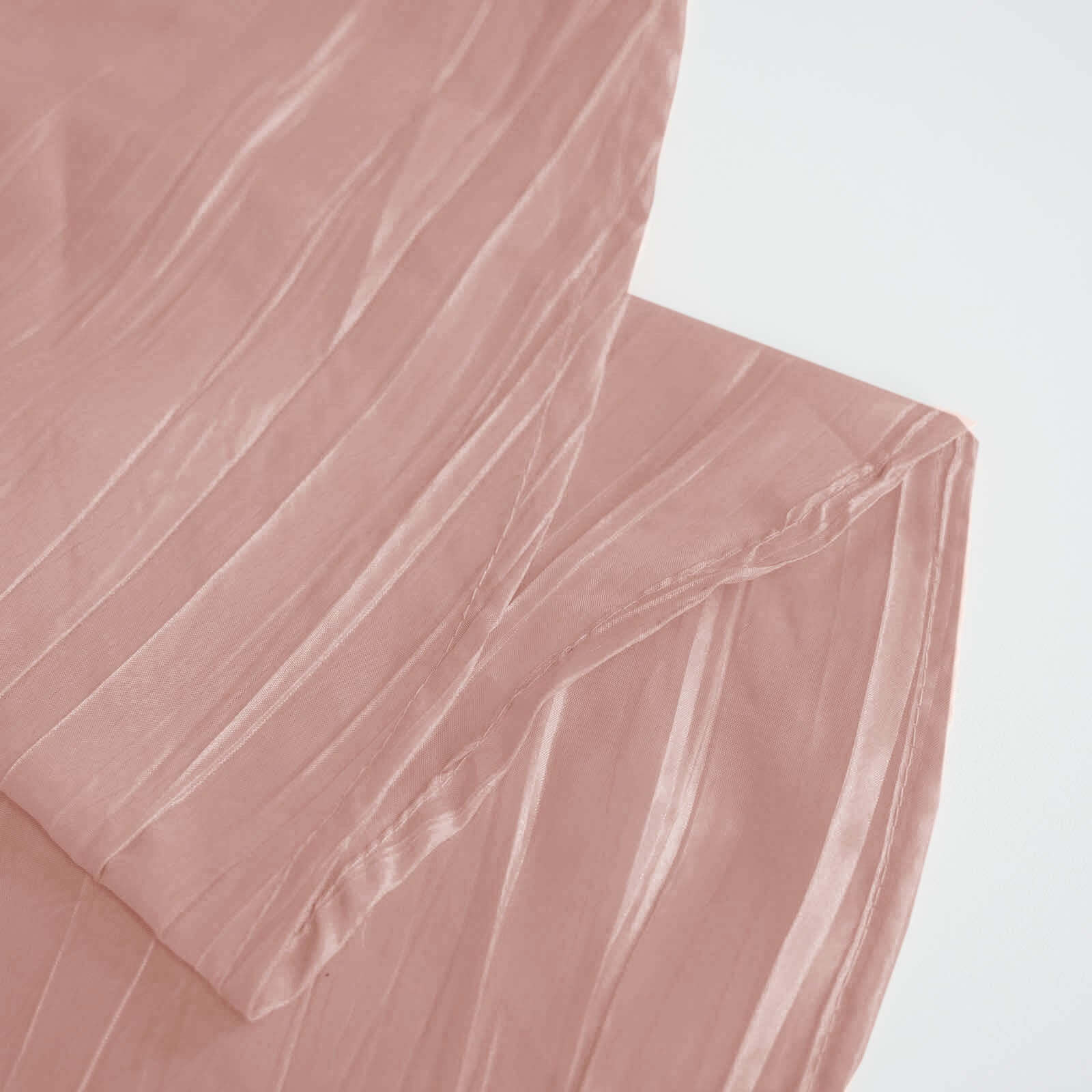 Taffeta 90"x156" Rectangle Tablecloth Dusty Rose - Accordion Crinkle Seamless Table Cover