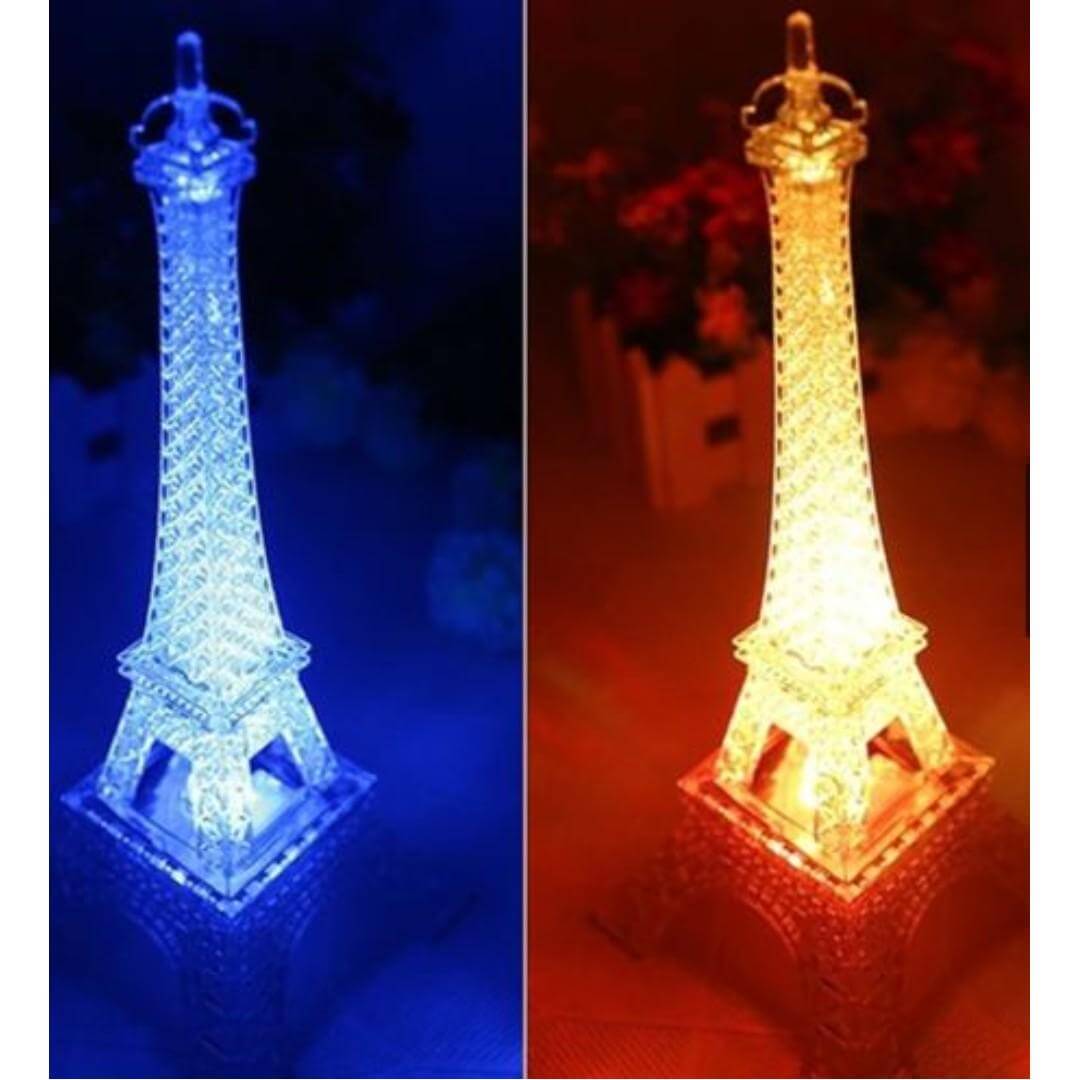 LED Centerpiece Eiffel Tower Design Color Changing - Light Up Night Party Decor 10"