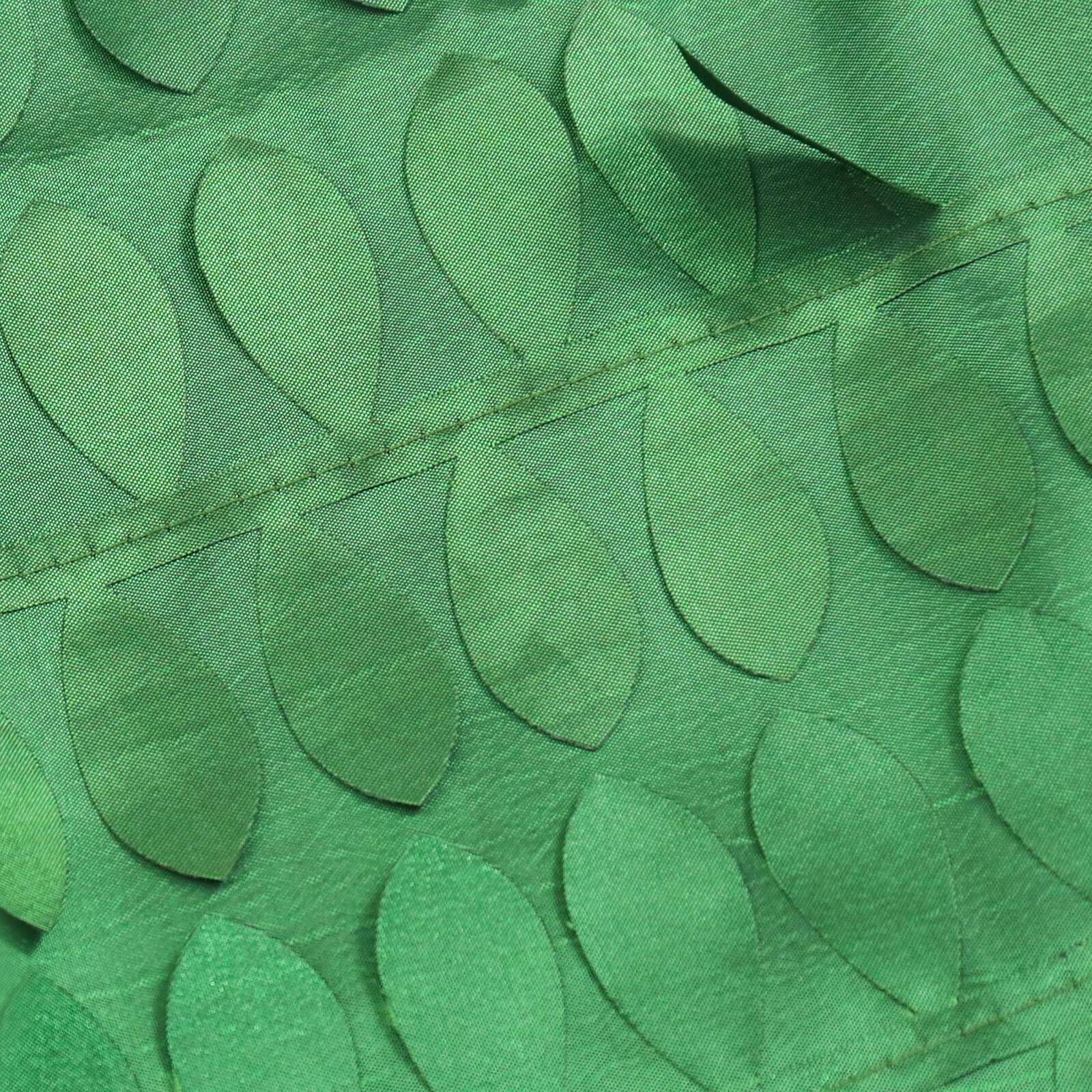 8ftx8ft Green 3D Leaf Petal Taffeta Event Curtain Drapes, Backdrop Event Panel With Rod Pocket