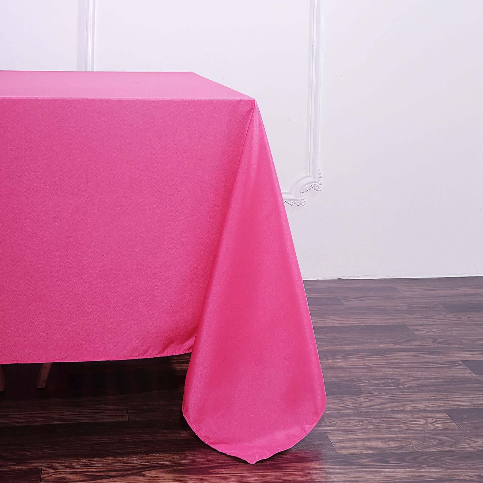 Polyester Square 90"x90" Tablecloth Fuchsia - Wrinkle-Resistant & Durable Table Cover