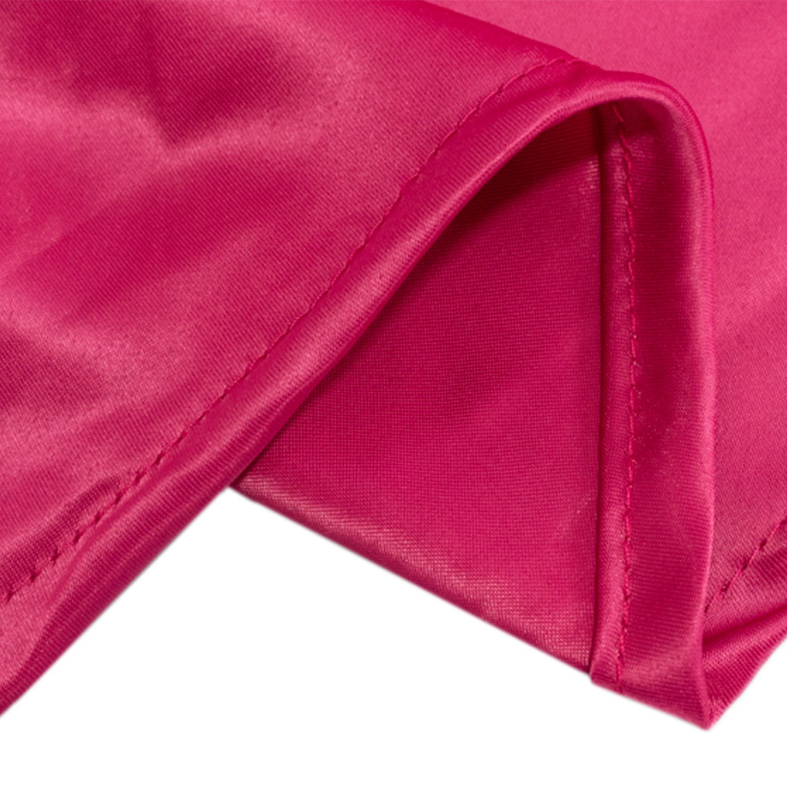 Lamour Satin 120" Round Tablecloth Fuchsia - Seamless Table Cover with Soft Tempered Sheen