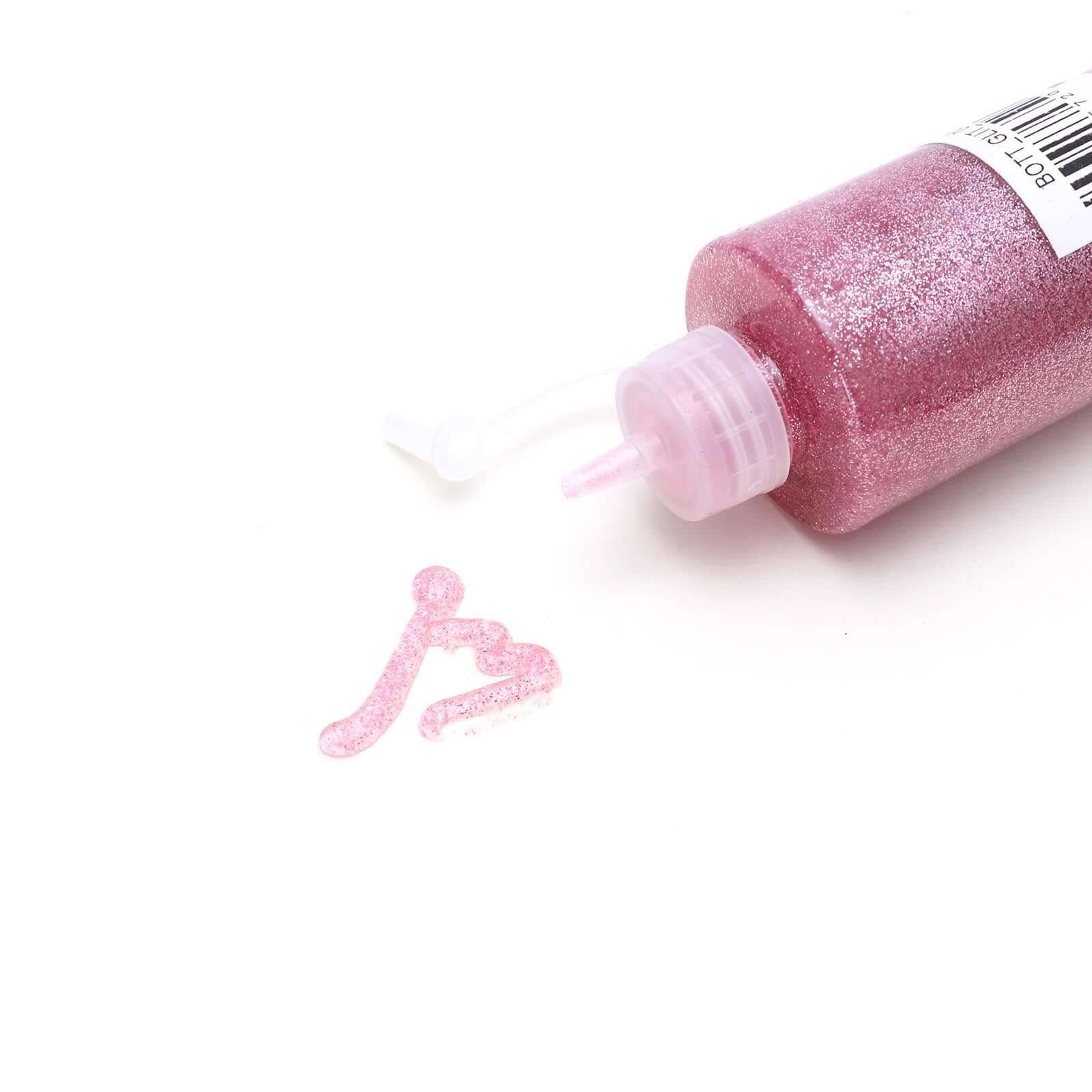 Metallic Glitter Glue Pink - Washable Nontoxic Art Glue for Fun DIY Projects Scrapbooking & Party Decor 4 oz Bottle
