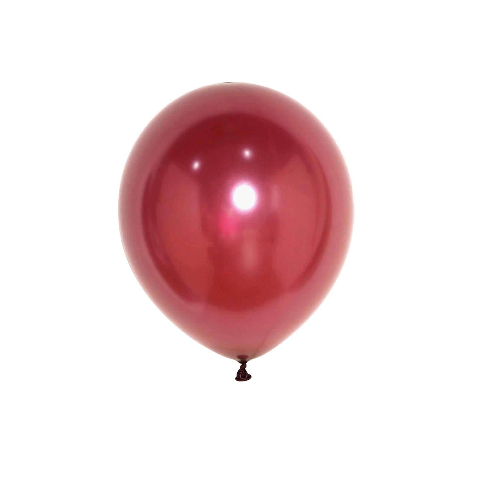 25 Pack 12" Shiny Pearl Burgundy Latex Helium or Air Balloons