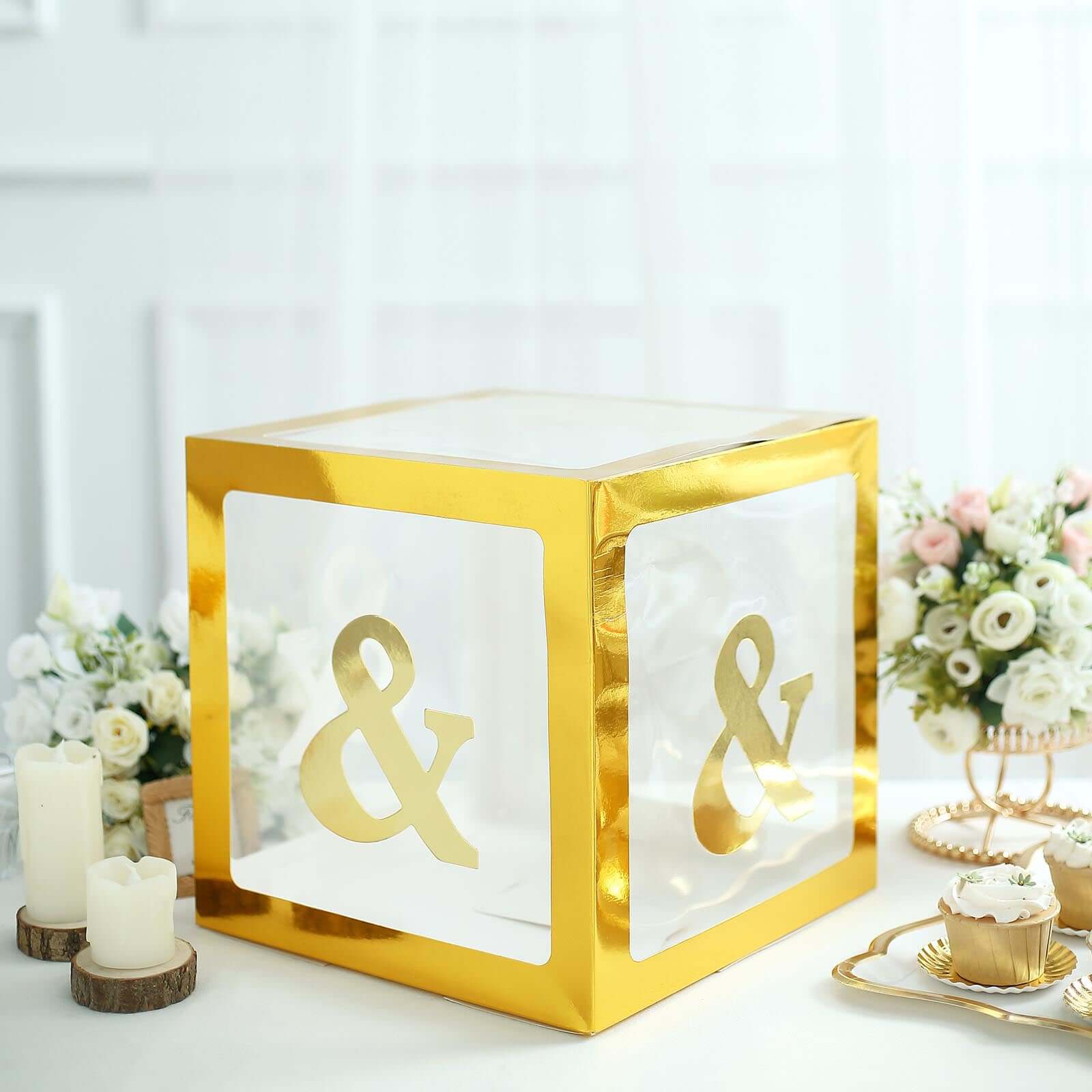 4 Pack 5" Metallic Gold Alphabet Symbol "&" Sticker Banners, Customizable Stick On Letters