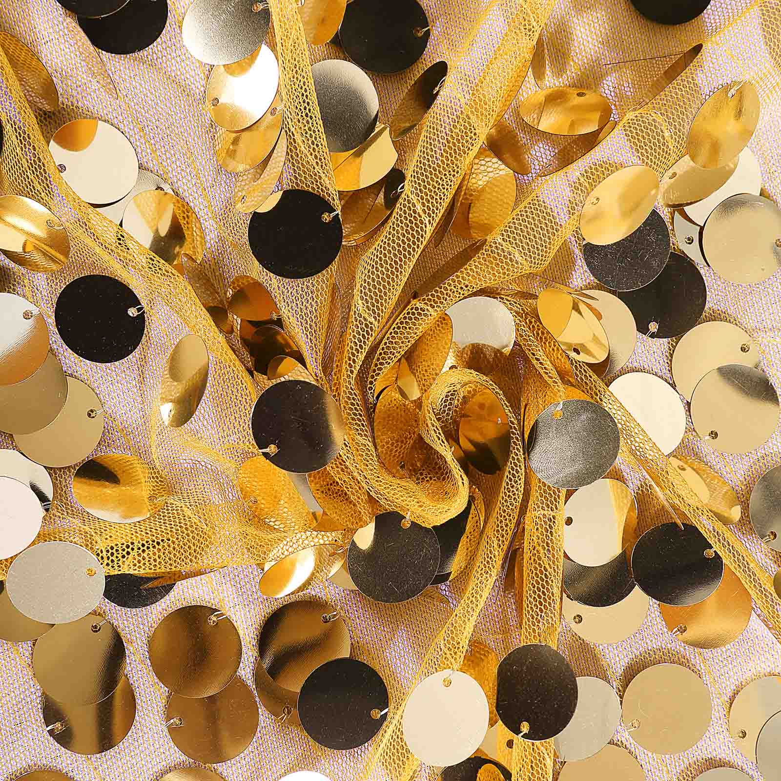 8ftx8ft Gold Big Payette Sequin Event Curtain Drapes, Backdrop Event Panel