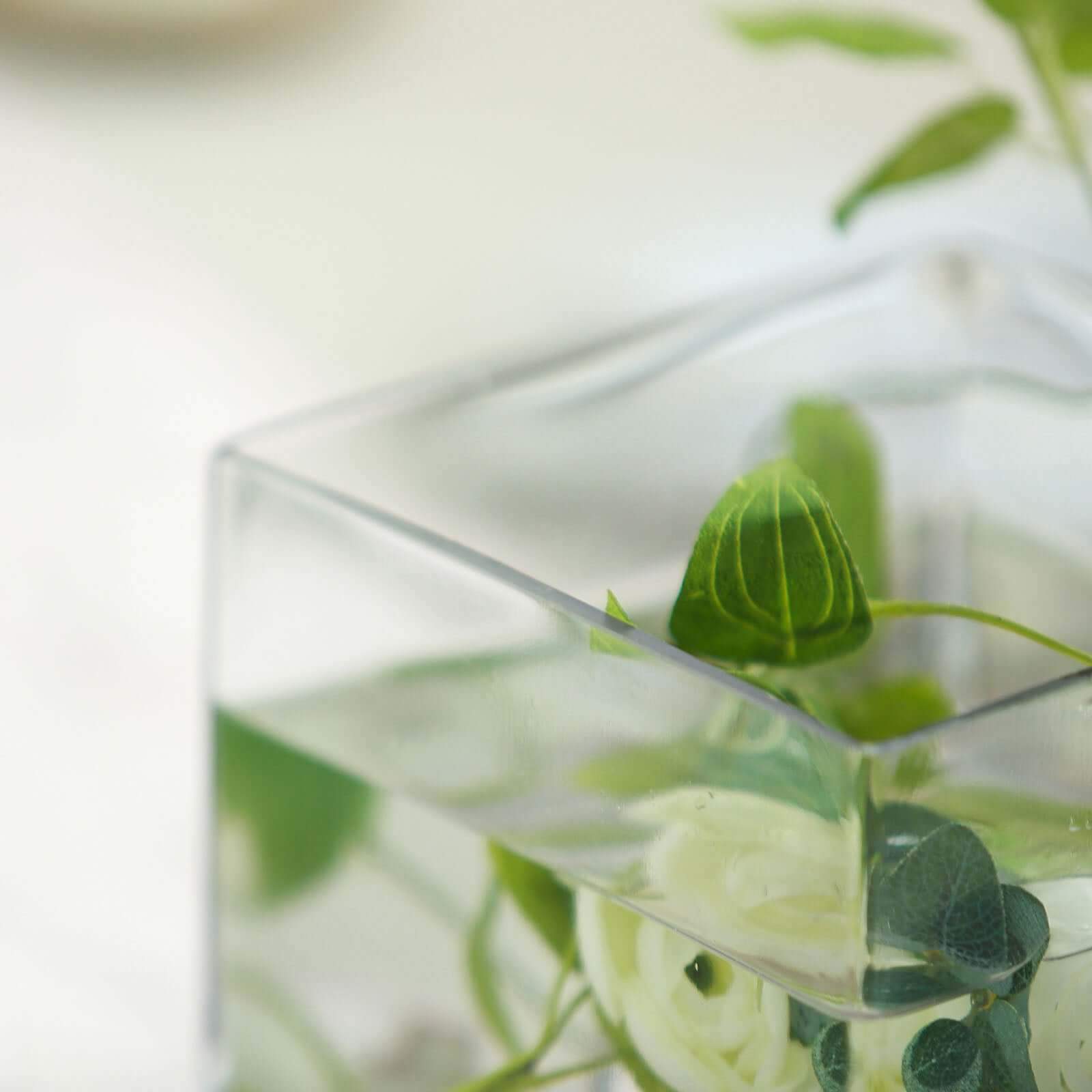 6-Pack Glass Flower Vases Heavy Duty Clear - Premium Table Centerpieces for Weddings 6"