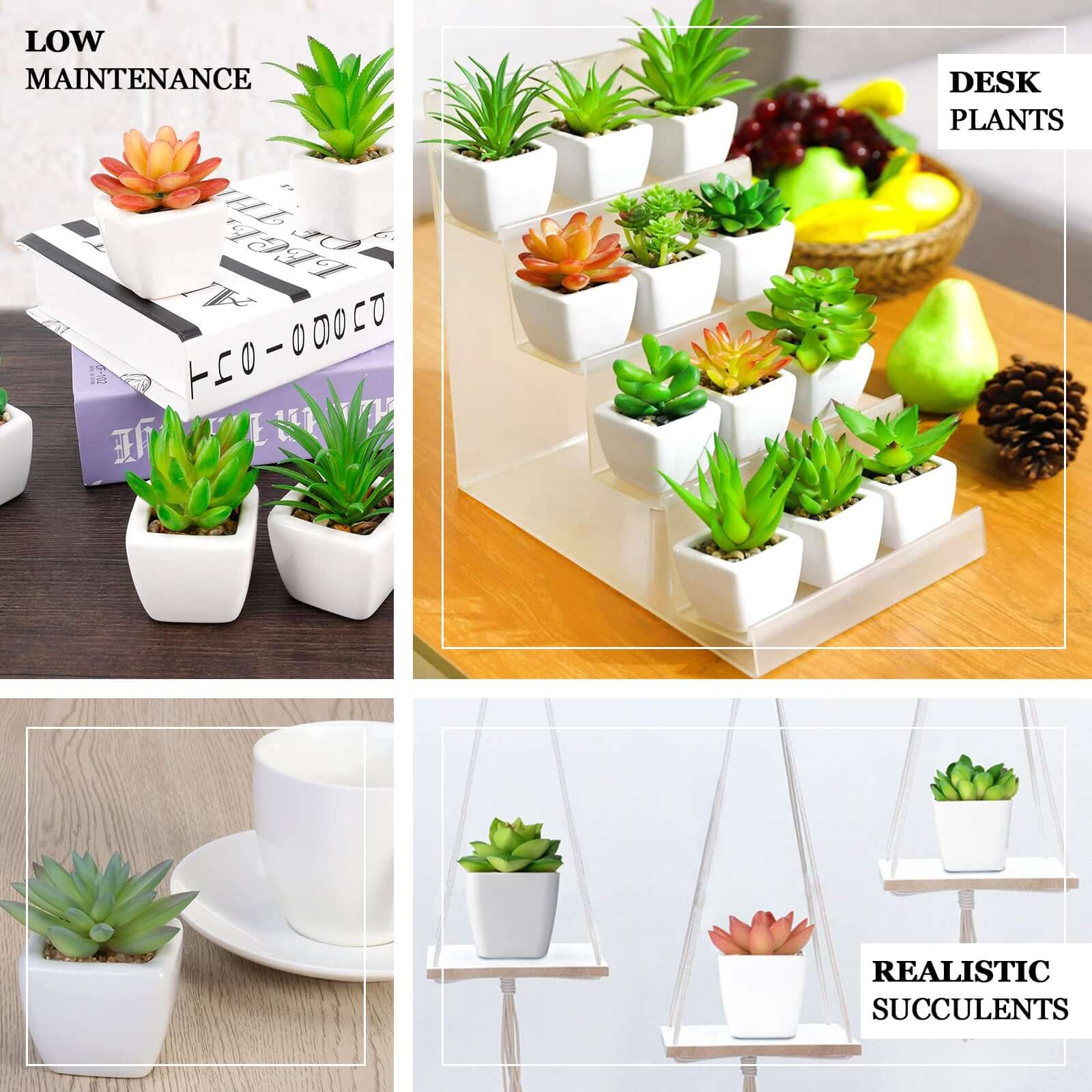3-Pack Mini Jade Artificial Succulents in Ceramic Pots - Lifelike Decorative Faux Plants for Home Office & Event Design 3"