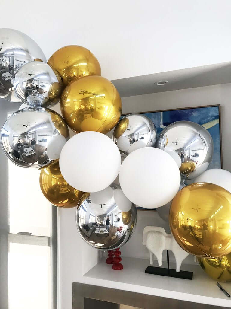 2 Pack 14" 4D Lavender Lilac Sphere Mylar Foil Helium or Air Balloons