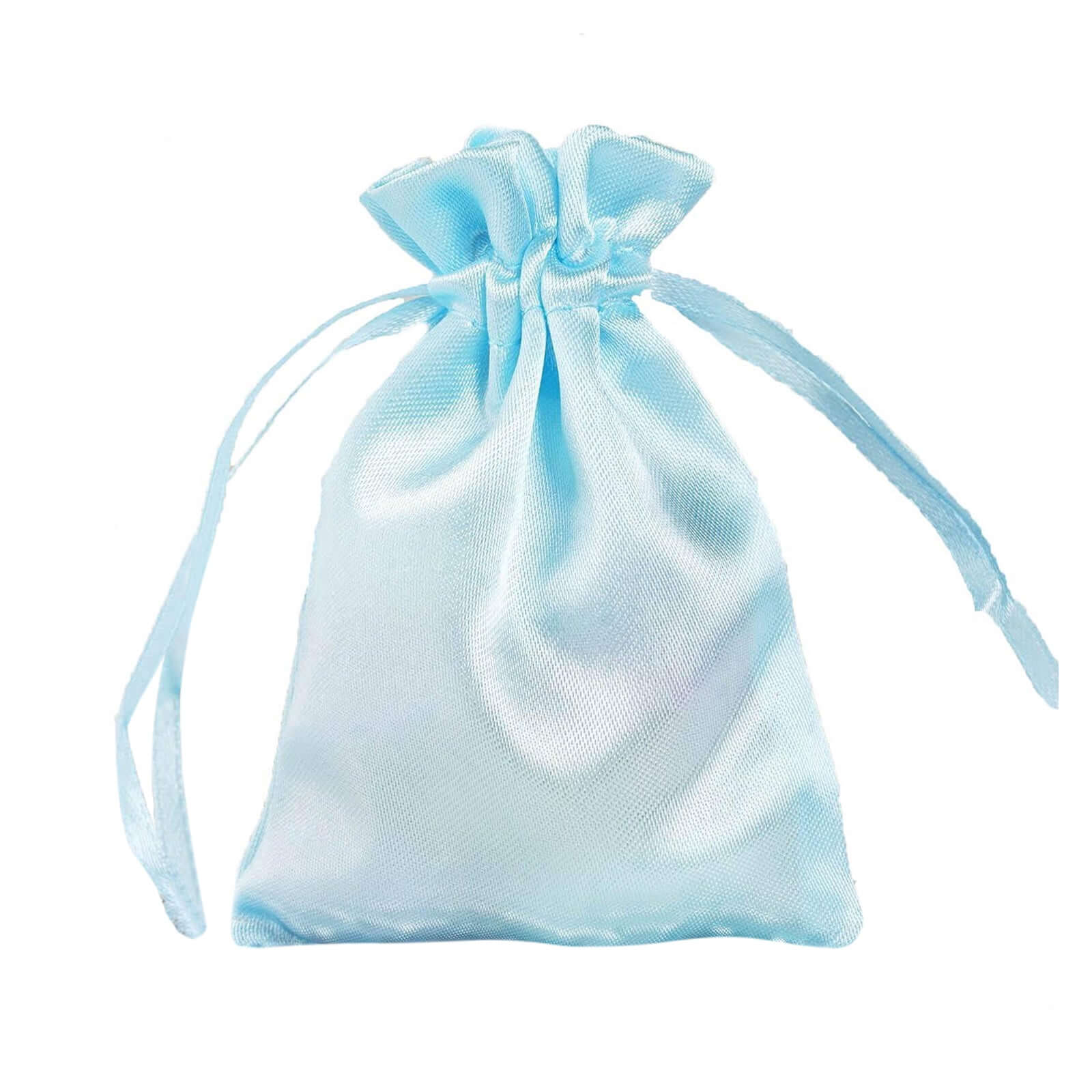 12 Pack 3" Light Blue Satin Drawstring Wedding Party Favor Gift Bags