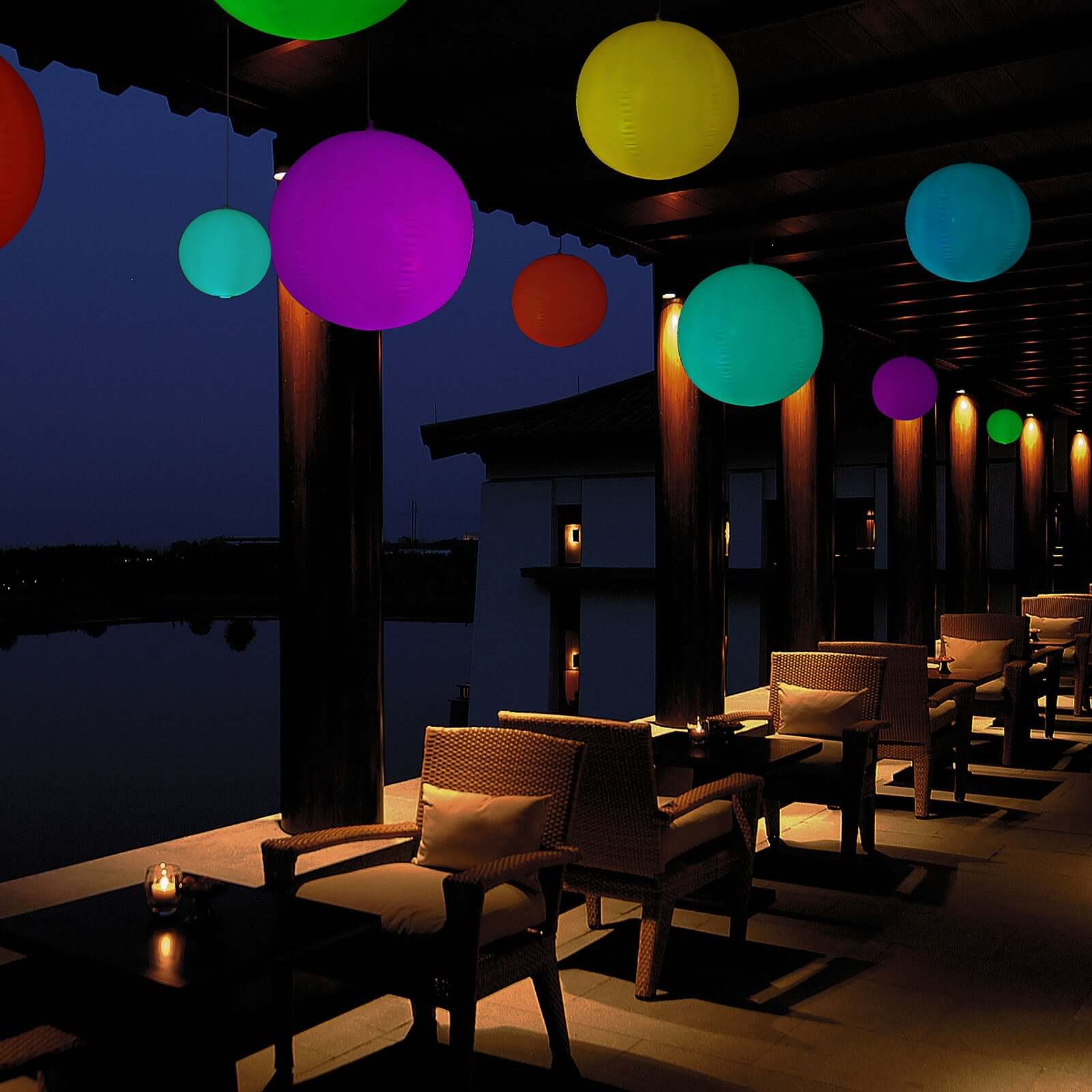 12" Inflatable Outdoor Garden Light Up Ball, Floating Pool Glow Ball With Remote - 13 RGB Colors and 3 Color Modes