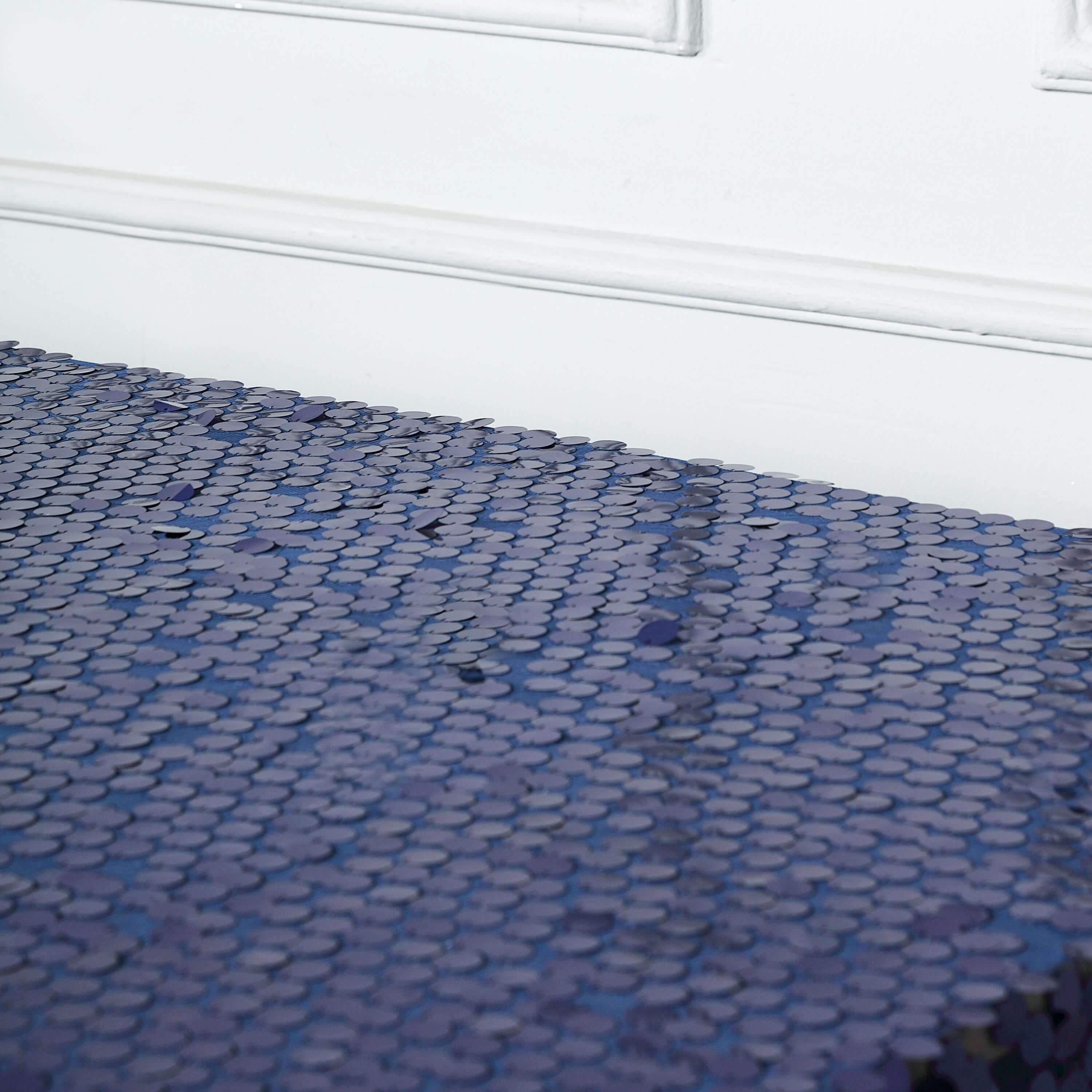 Sequin 90"x132" Rectangle Tablecloth Navy Blue - Seamless Big Payette Table Cover