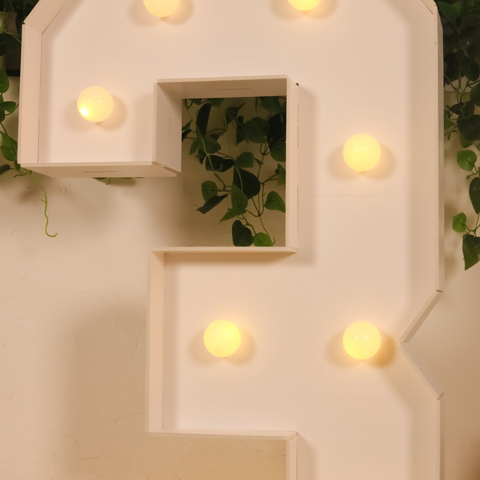 Giant LED Marquee Light Up Number "3", White 4ft Pre-Cut Foam Board with 10 Warm White Battery Operated LEDs, Glue Gun and Sticks