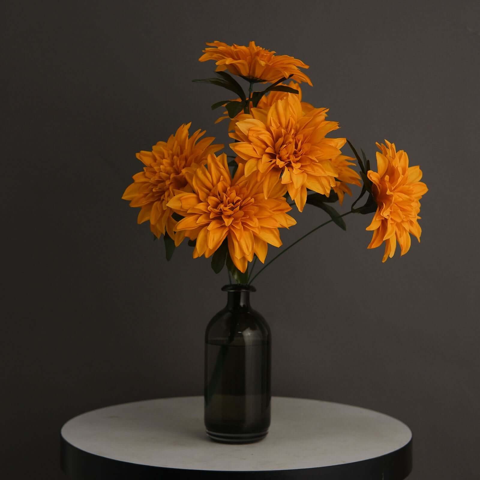 2 Bouquets 20" Orange Artificial Silk Dahlia Flower Spray Bushes