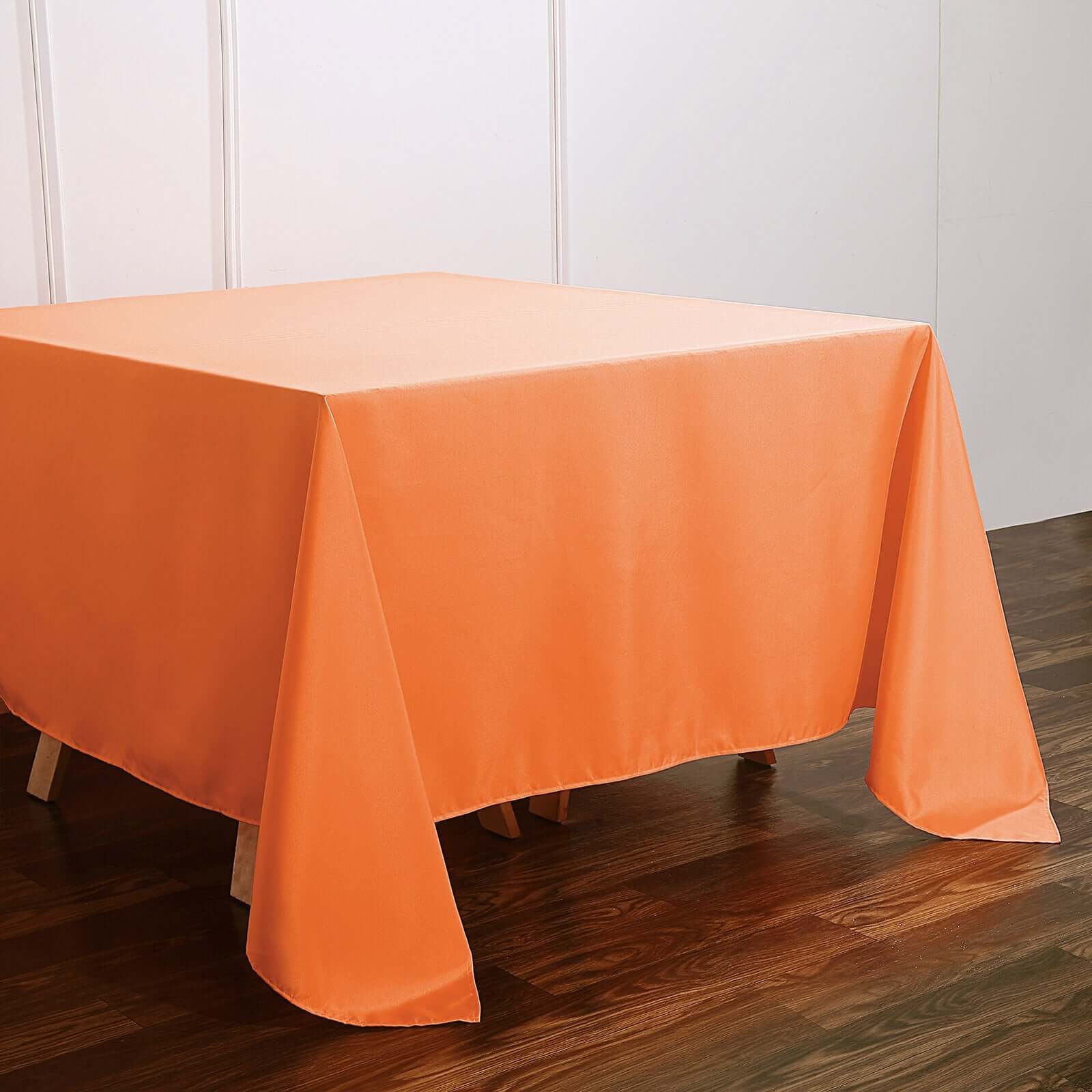 Polyester Square 90"x90" Tablecloth Orange - Wrinkle-Resistant & Durable Table Cover