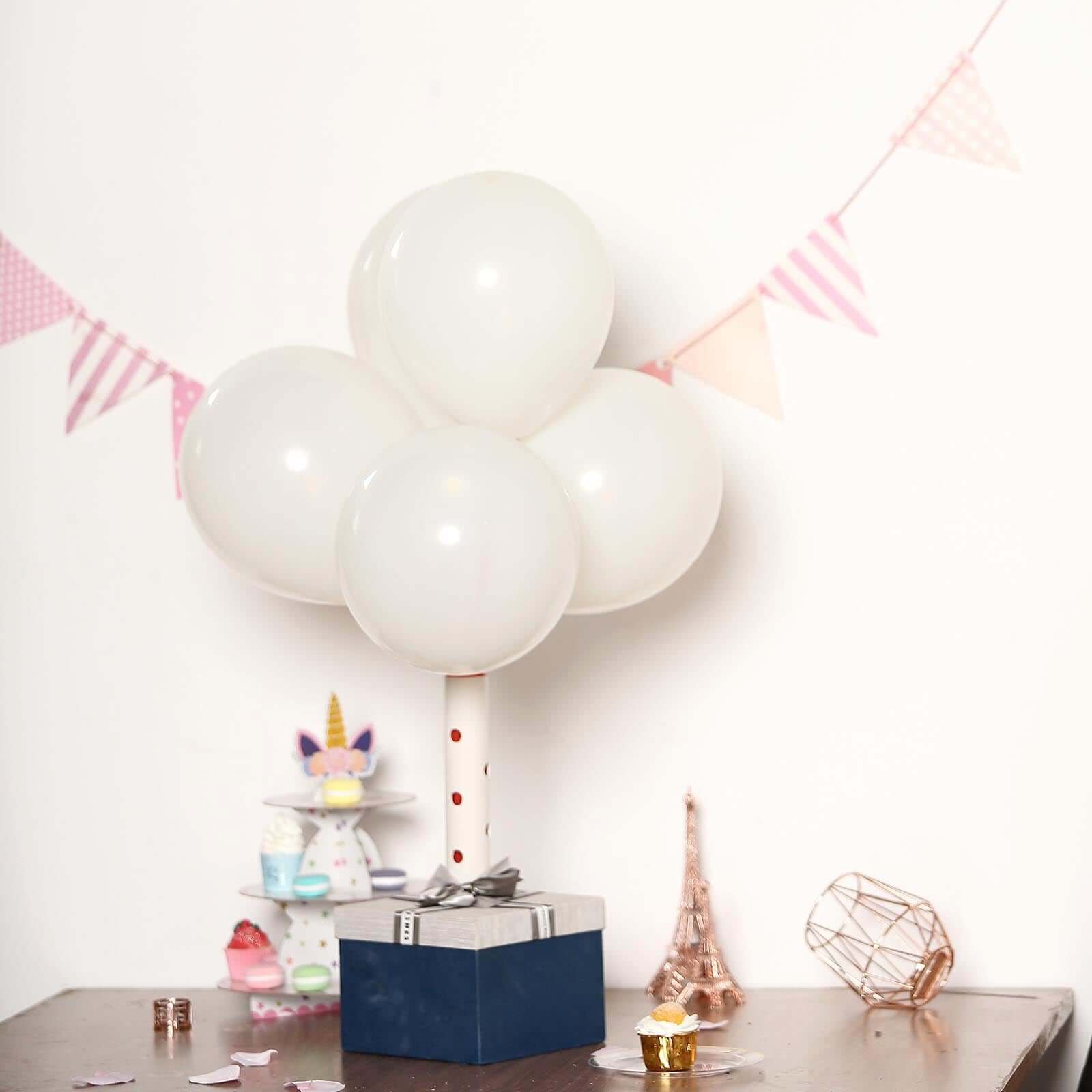 25 Pack 10" Matte Pastel Off White Helium Air Latex Party Balloons